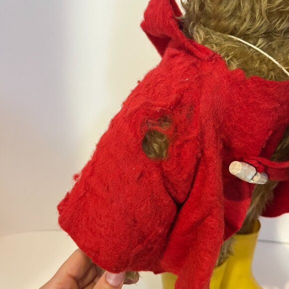 Vintage 1977 Paddington Bear Stuffed Plush 20" Eden Toys Yellow Boots Red Coat - Picture 5 of 16